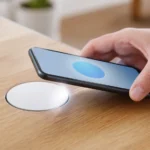 Akıllı telefonunu markasız bir NFC etiketine yaklaştırarak temassız bağlantı kuran kullanıcı